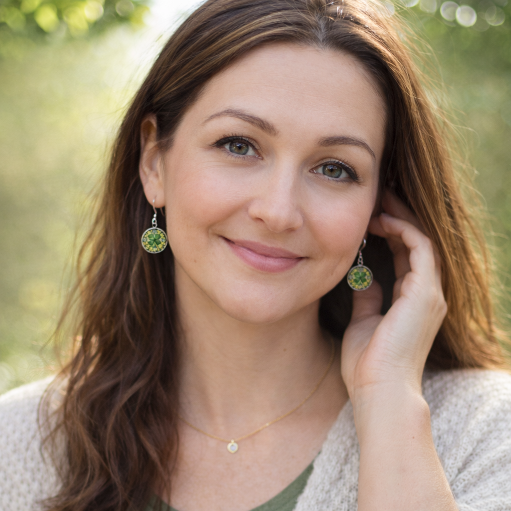 Stained Glass Clover Earrings – Handmade Wood and Resin Dangle Earrings – Green Clover Jewelry – Lightweight Wood and Resin Earrings – St Patrick’s Day Gift